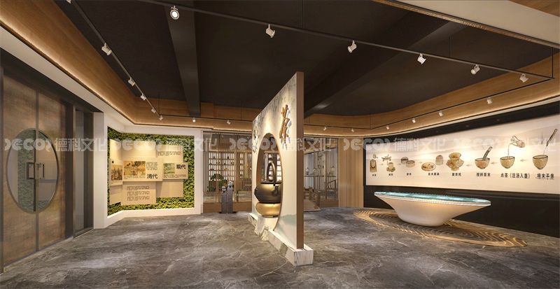 茶酒文化展覽館裝修中是否有茶酒文化的地域特色展示？